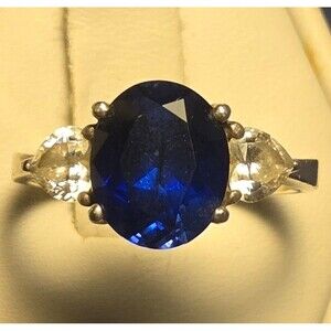 Blue Vintage sterling silver ring sz 9
